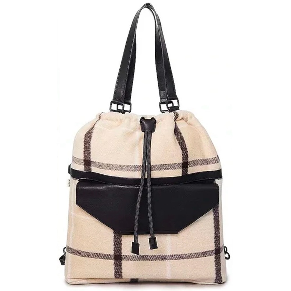 BEIS - The Messenger Tote Convertible Backpack in Plaid - Limited Release